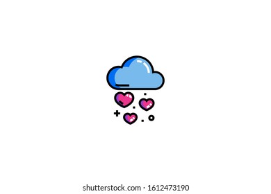 Rain icon in trendy flat style isolated on white background vector illustration