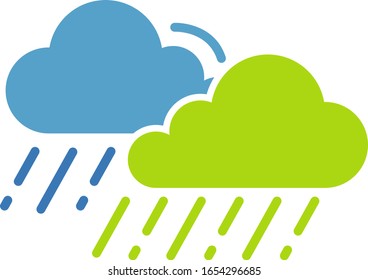 Rain Icon in trendy flat style isolated on white background. Cloud rain symbol for your web site design, logo, app, UI. Vector illustration, EPS10