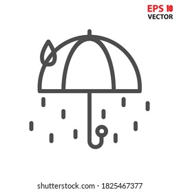 Icono de lluvia en estilo plano de moda aislado en fondo blanco. Símbolo de lluvia para el diseño de tu sitio web, logotipo, aplicación, interfaz de usuario. Concepto de icono de pronóstico meteorológico. Ilustración vectorial Eps 10.