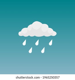 Rain icon in trendy flat style isolated on white background. Cloud rain symbol for your website design, logo, app, UI. Modern storm forecast. Weather, internet concept. Vector illustration,