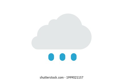 Icono de la lluvia en un estilo plano de moda aislado en fondo blanco. Símbolo de lluvia en la nube para el diseño de tu sitio web, logotipo, aplicación, interfaz de usuario. Signo de tormenta de pronóstico moderno. Clima, concepto de internet. Ilustración vectorial.