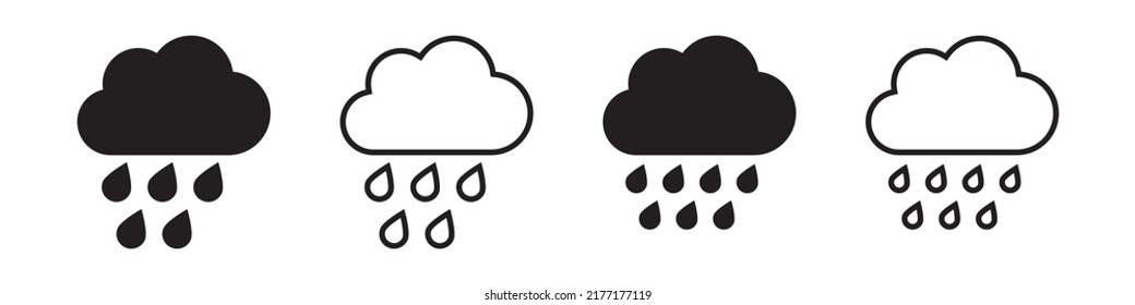 Rain icon in trendy flat style isolated on grey background. Cloud rain symbol for your web site design, logo, app, UI. Modern forecast storm sign.