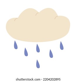 Rain Icon in trendy flat style isolated on white background. Cloud rain sign for your web site, app. Weather, internet concept. Vector illustration