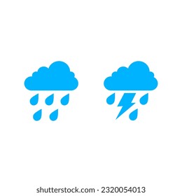 Rain Icon in trendy flat style isolated on grey background. Cloud rain symbol for your web site design, logo, app, UI. Modern forecast storm sign. Weather, internet concept. Vector illustration.