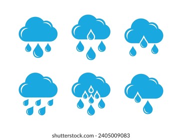 Rain Icon in trendy flat style isolated on white background. Cloud rain symbol for your web site design, logo, app, UI.