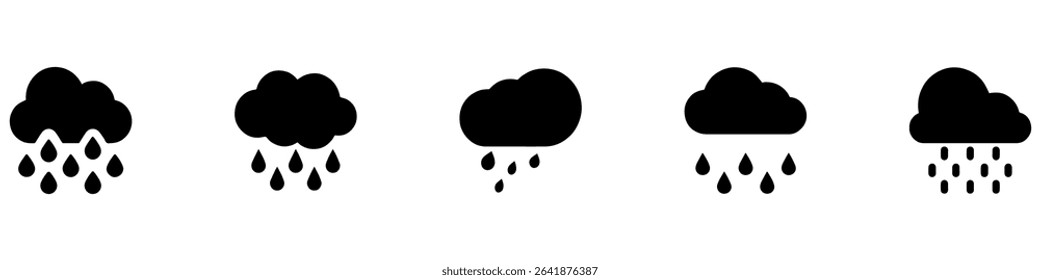 Rain icon in trendy flat style isolated on grey background. Cloud rain symbol for your web site design, logo, app, UI. Modern forecast storm sign. Vector Illustration.