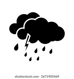 Icono de lluvia en estilo plano de moda aislado sobre fondo gris. Símbolo de la lluvia de la nube para su diseño del Sitio web, logotipo, App, UI. Señal de tormenta de pronóstico moderno. Clima, concepto de internet. Ilustración vectorial, EPS10