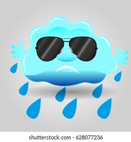 Rain Icon in trendy flat style isolated on grey background. Cloud rain symbol for your web site design, logo, app, UI. Modern forecast storm sign. Weather, internet concept. 