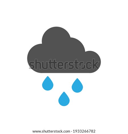 Rain Icon in trendy flat style isolated on grey background. Cloud rain symbol. Vector illustration, EPS10