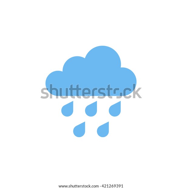 グレイの背景にトレンディな平らなスタイルの雨のアイコン ウェブサイトのデザイン ロゴ アプリ Ui用のクラウドレインシンボル 現代の予報嵐の兆候 天気 インターネットのコンセプト ベクターイラスト Eps10 のベクター画像素材 ロイヤリティフリー