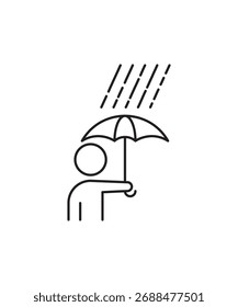 ícone de chuva, ícone de melhor linha do vetor.