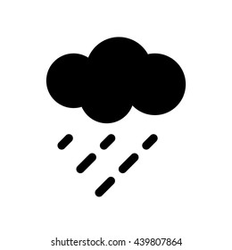 Rain icon vector. Black logo.