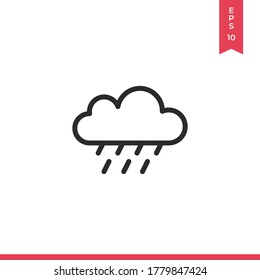 Rain icon vector. Cloud sign