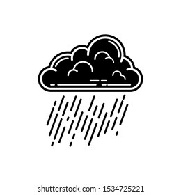 Rain Icon Vector Design with Black and White