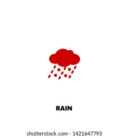 rain icon. rain vector design. sign design. red color