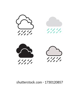 rain icon vector with different style design. isolated on white background