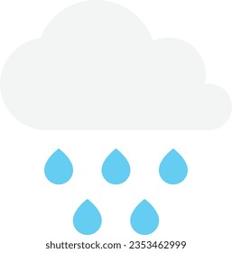 Icono de lluvia Ilustración plana vectorial