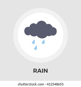 Rain icon vector. Flat icon isolated on the white background. Editable EPS file. Vector illustration.