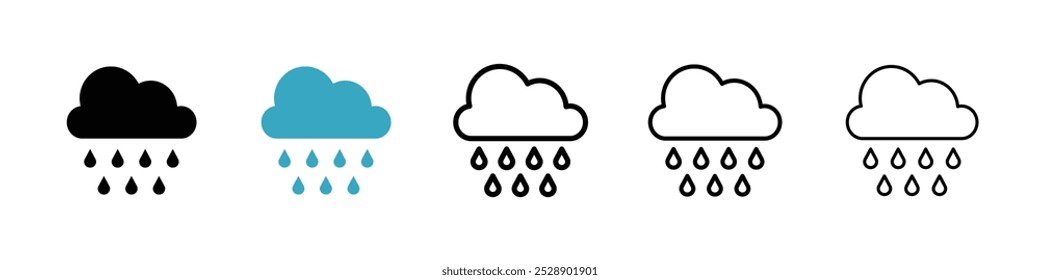 Rain icon vector illustration set