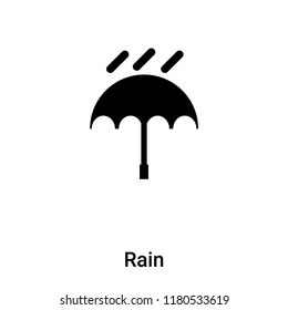 Rain icon vector isolated on white background, logo concept of Rain sign on transparent background, filled black symbol