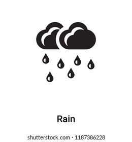 Rain icon vector isolated on white background, logo concept of Rain sign on transparent background, filled black symbol