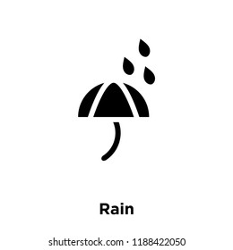 Rain icon vector isolated on white background, logo concept of Rain sign on transparent background, filled black symbol