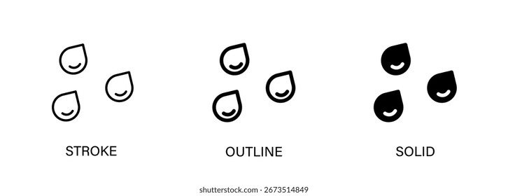 Rain icon. Vector line and solid icons.