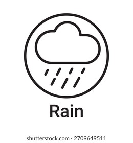 Icono de lluvia. Símbolo de línea de Vector para un Sitio web, tarjeta de producto, presentación y App móvil, embalaje o instrucción. Signo de esquema editable