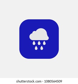 rain icon vector on blue