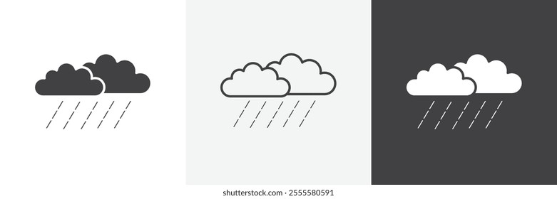 Rain icon vector set for ui designs