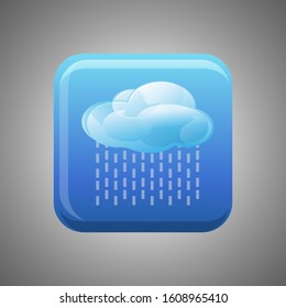 Rain Icon vector. Rain symbol isolated for button design.