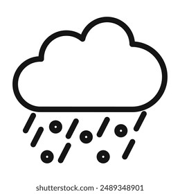 Rain icon Vector symbol or sign set collection in black and white outline