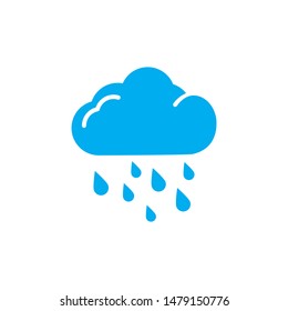 Rain icon vector. Weather icon illustration. Flat design style on white background.