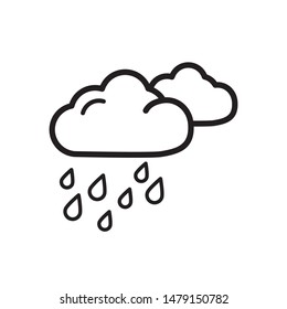 Rain icon vector. Weather icon illustration. Flat design style on white background.