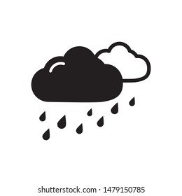 Rain icon vector. Weather icon illustration. Flat design style on white background.