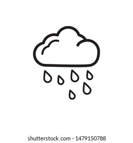Rain icon vector. Weather icon illustration. Flat design style on white background.
