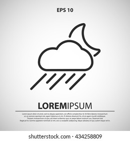 rain icon. weather line icon