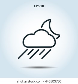 rain icon. weather line icon