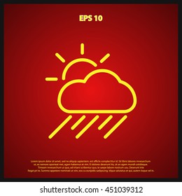 rain icon. weather line icon