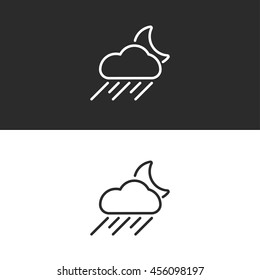 rain icon. weather line icon