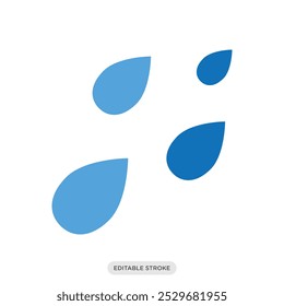 Rain icon, weather symbol on white background - vector illustration