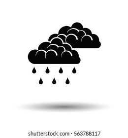 Rain icon. White background with shadow design. Vector illustration.