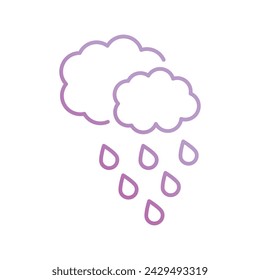 rain icon with white background vector stock illustration