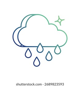 Regensymbol mit weißem Hintergrund, Vektorgrafik