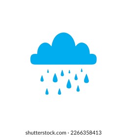 rain icon whith cloud and water drop icon vector isolated on background