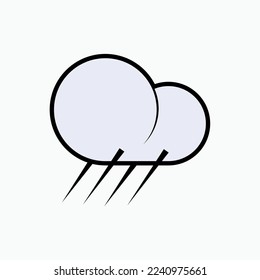 Rain Icon within Line Art Style. Forecast, Weather Symbol.