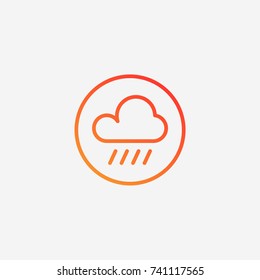 Rain icon.gradient illustration isolated vector sign symbol