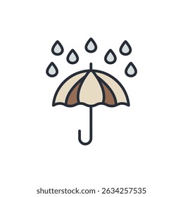 rain icons isolated on White Background. Flat style design