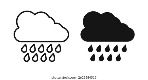 Rain icons on white background for web