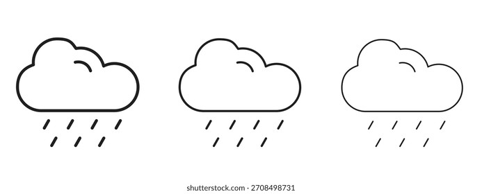 Ícones de chuva. Coleção de ícones de vetor perfeito de pixels